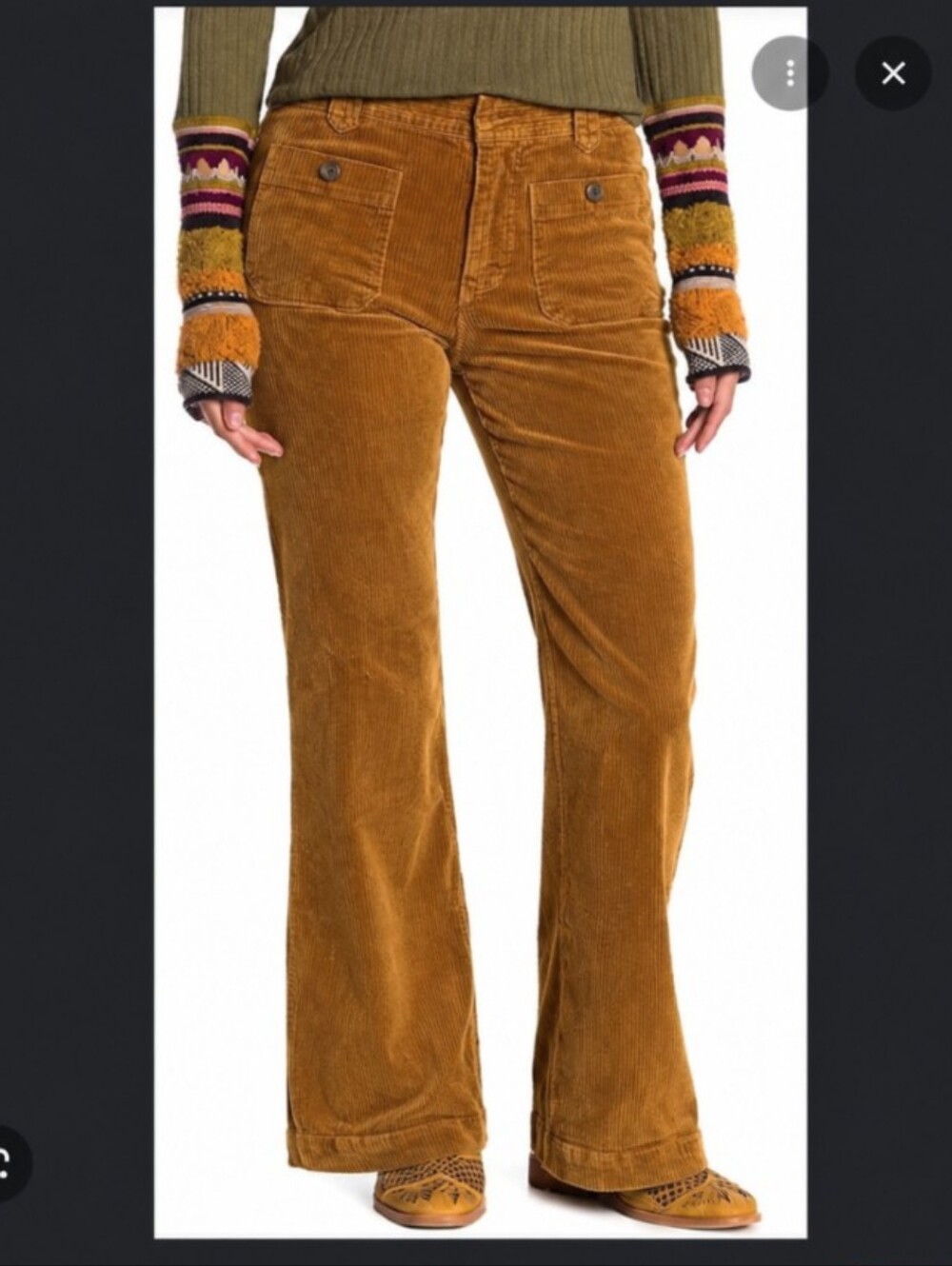 Free People Hip Hugging Corduroy Flare Pants